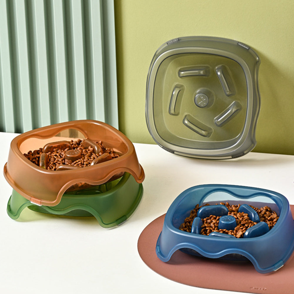 Pet Anti-Choking Slow Feeding Water Bowl Food Plate