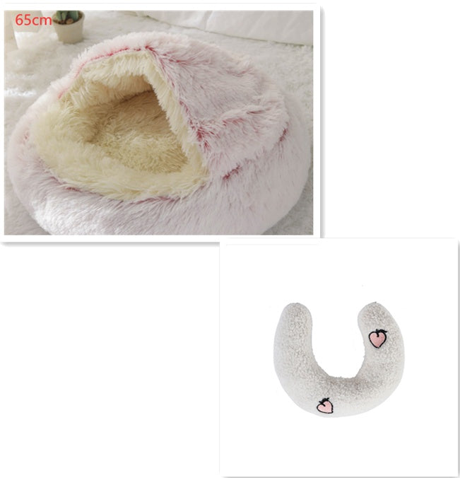 Pet Round Plush Winter Bed House Soft Warm Sleeping Bed