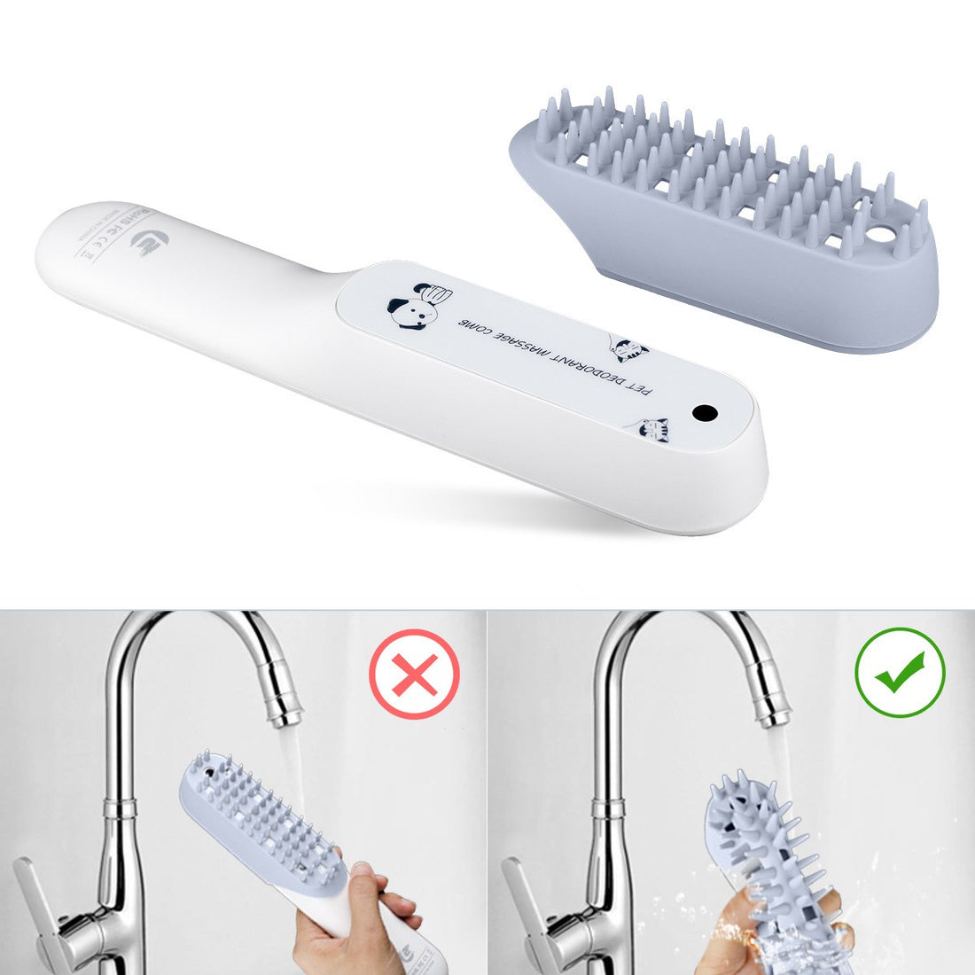 Pet Silicone Massage Grooming Deodorizing Cleaning Brush