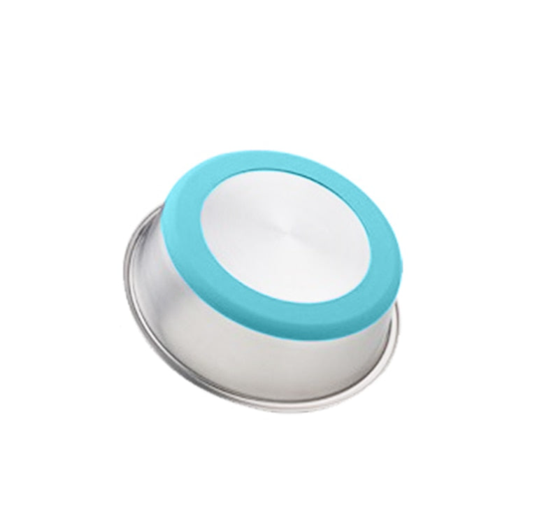 Silicone Base Stainless Steel Pet Feeding And Drinking Bowl
