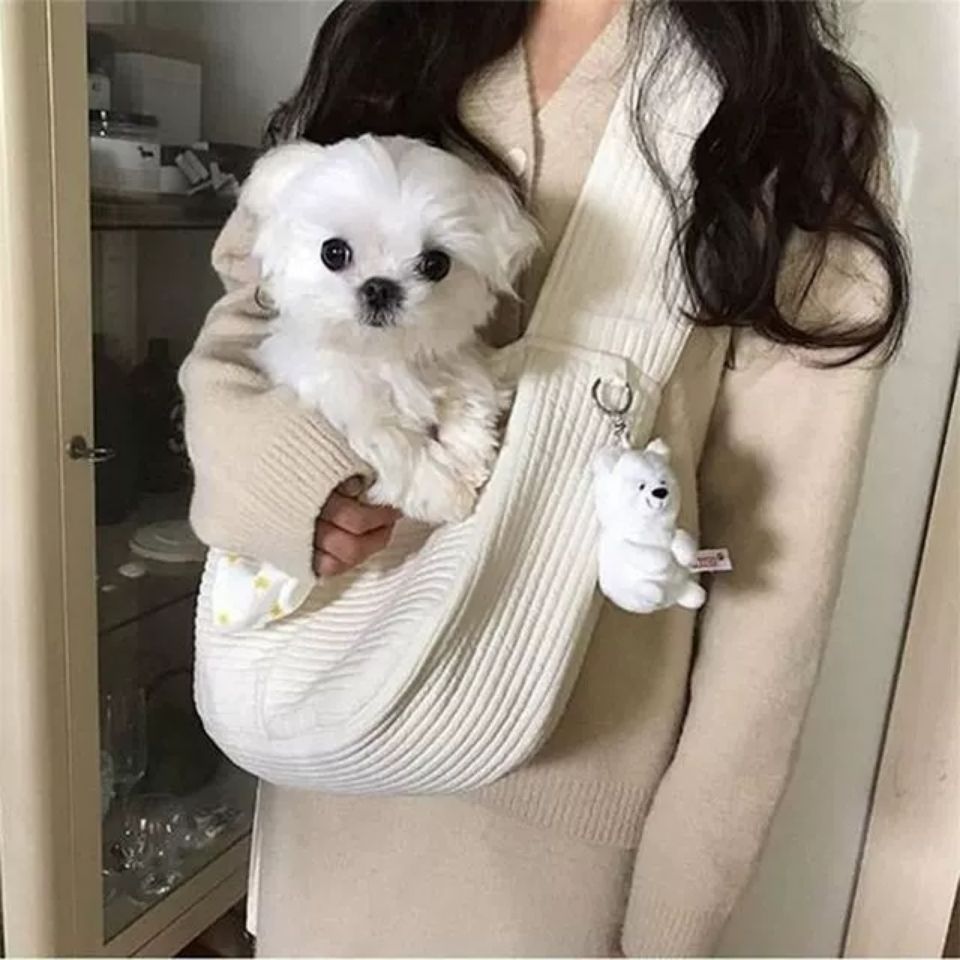 Canvas Pet Carrier Shoulder Bag Handmade Breathable Travel Tote