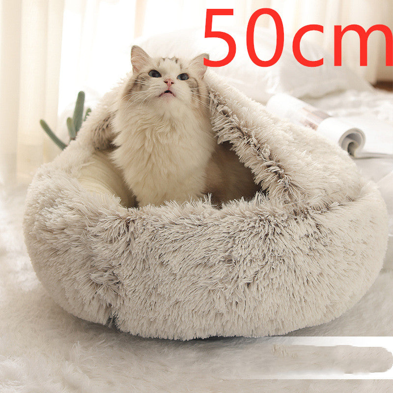 Pet Round Plush Winter Bed House Soft Warm Sleeping Bed