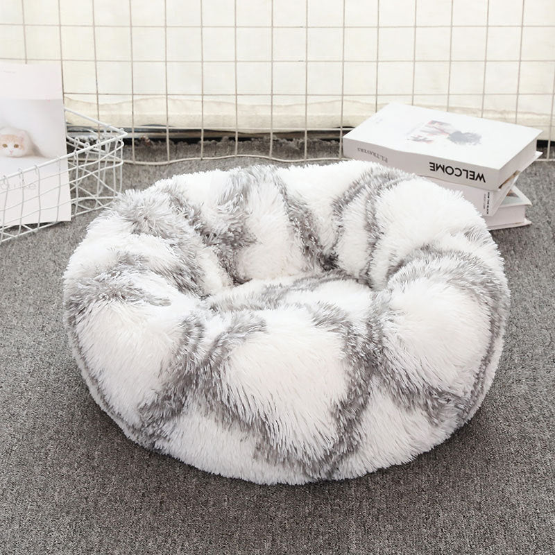 Pet Soft Plush Round Warm Sleeping Bed