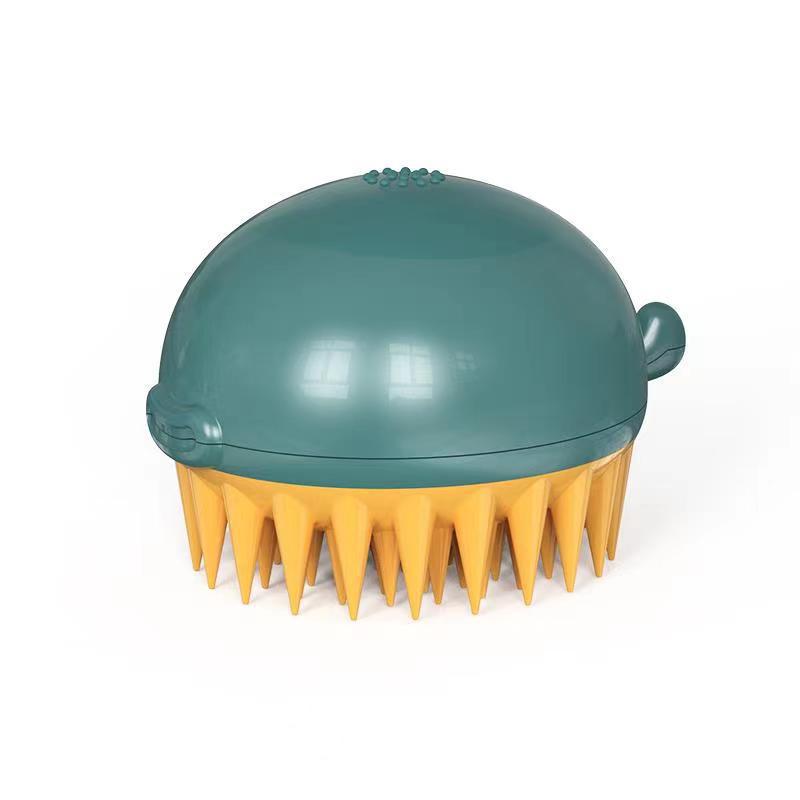 Pet Puffer Bath Brush Refillable Gel Dispenser Grooming Tool