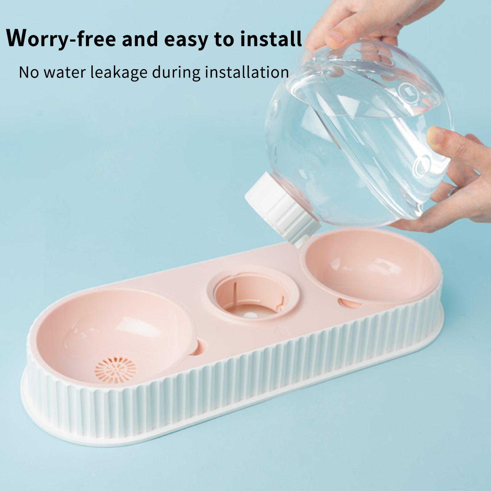 Plastic Automatic Pet Feeder And Water Drinking Bowl