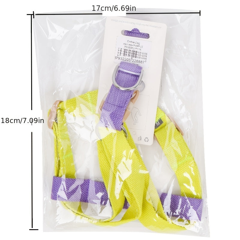 Rainbow Colorblock Pet Harness Set Anti Escape Vest With Leash