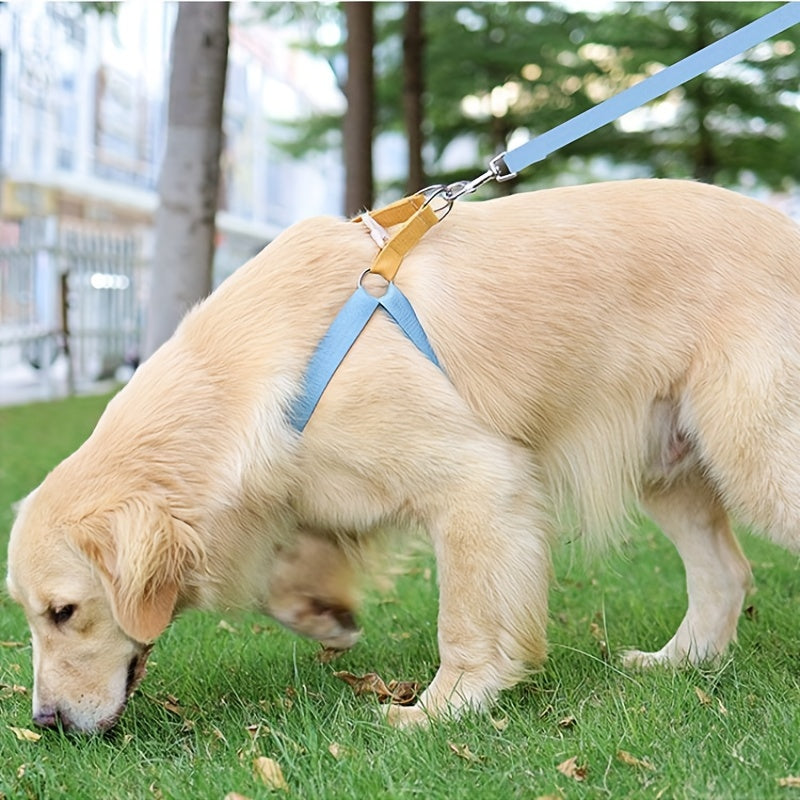 Rainbow Colorblock Pet Harness Set Anti Escape Vest With Leash