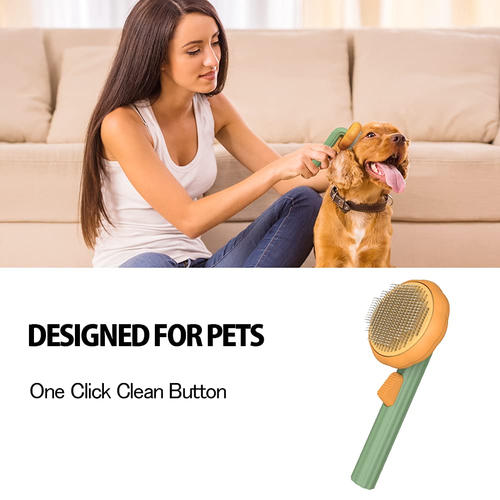 Pet Self Cleaning Slicker Grooming Brush Detangling Tool