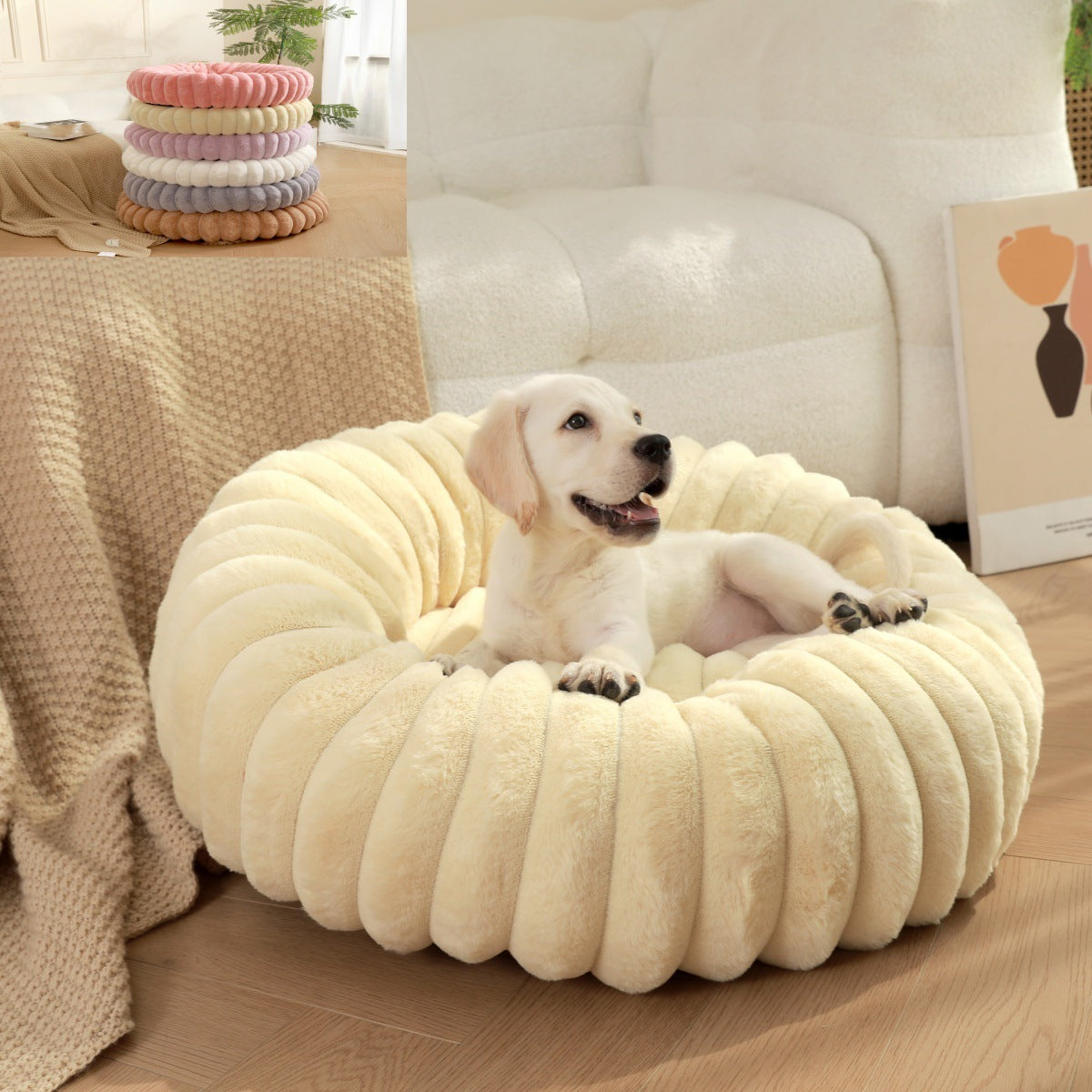 Pet Plush Round Warm Winter Sleeping Bed Mat