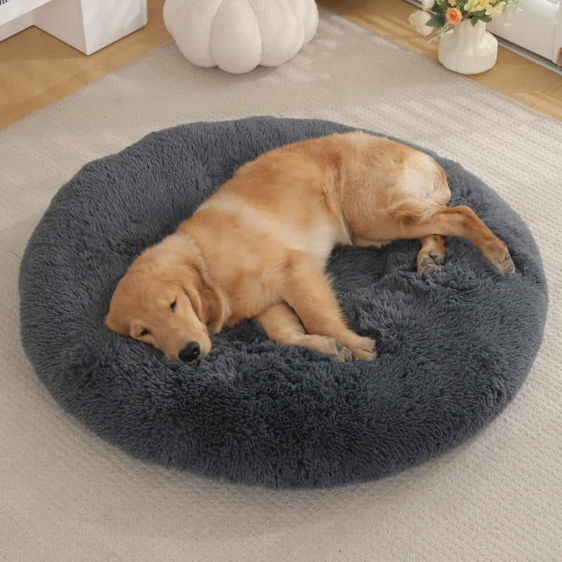 Plush Warm Round Pet Sleep Mat Bed