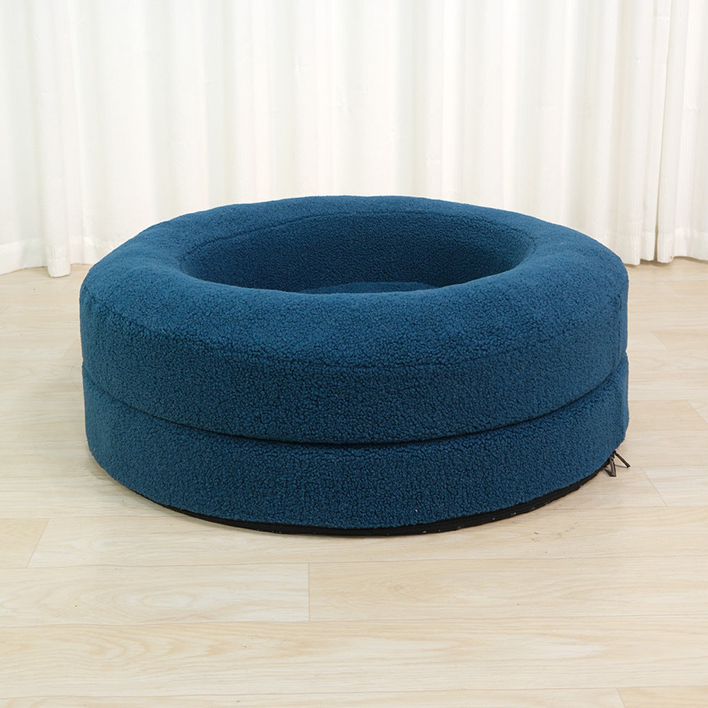 Solid Color Leisure Round Pet Nest Bed