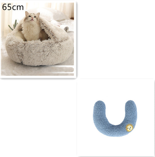 Pet Round Plush Winter Bed House Soft Warm Sleeping Bed