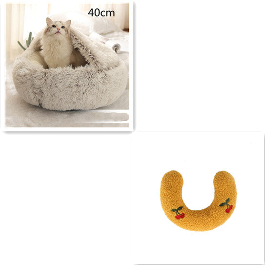Pet Round Plush Winter Bed House Soft Warm Sleeping Bed