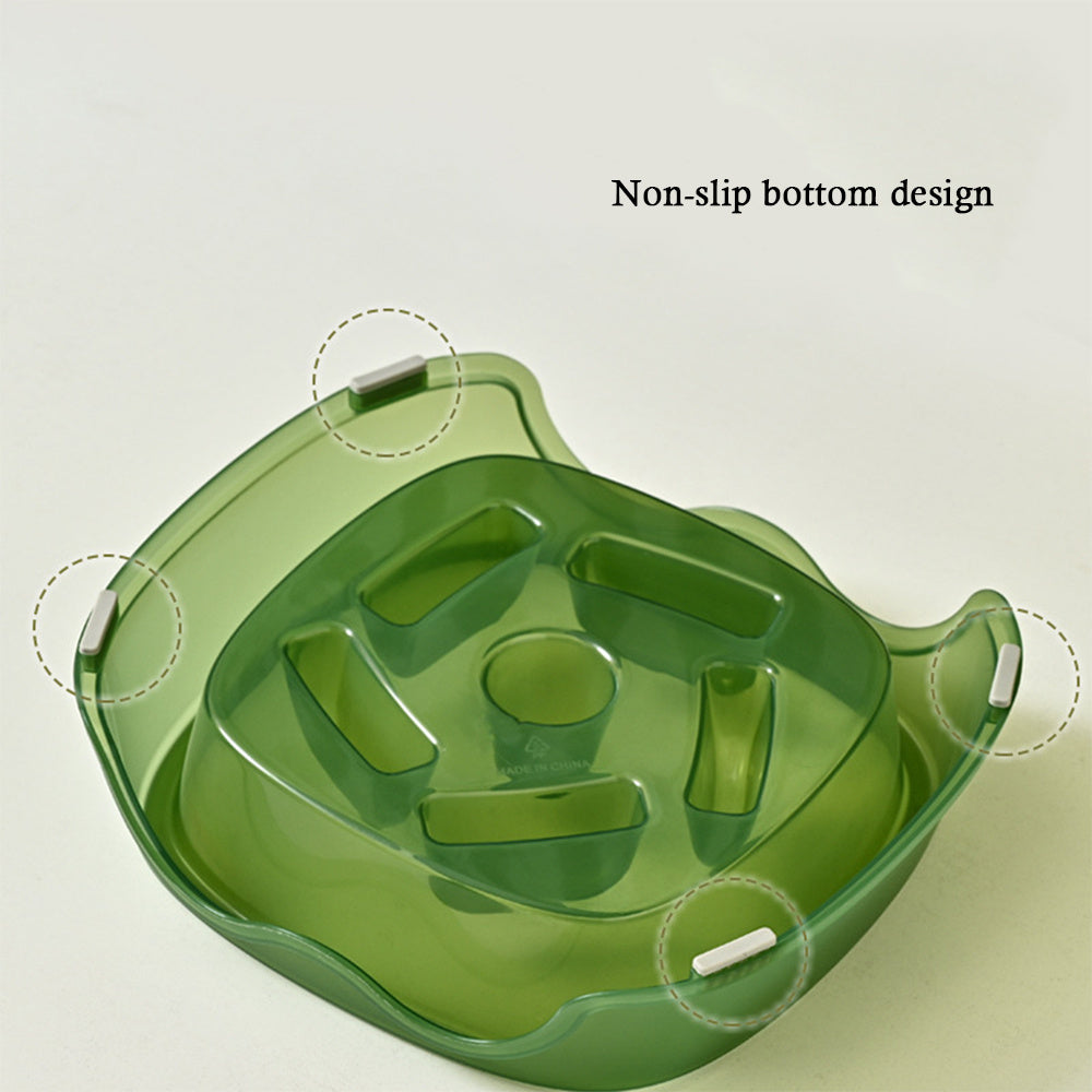 Pet Anti-Choking Slow Feeding Water Bowl Food Plate