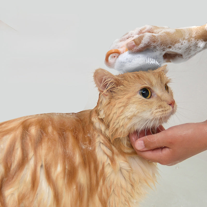 Pet Silicone Bath Massage Shampoo Dispenser Brush Tool