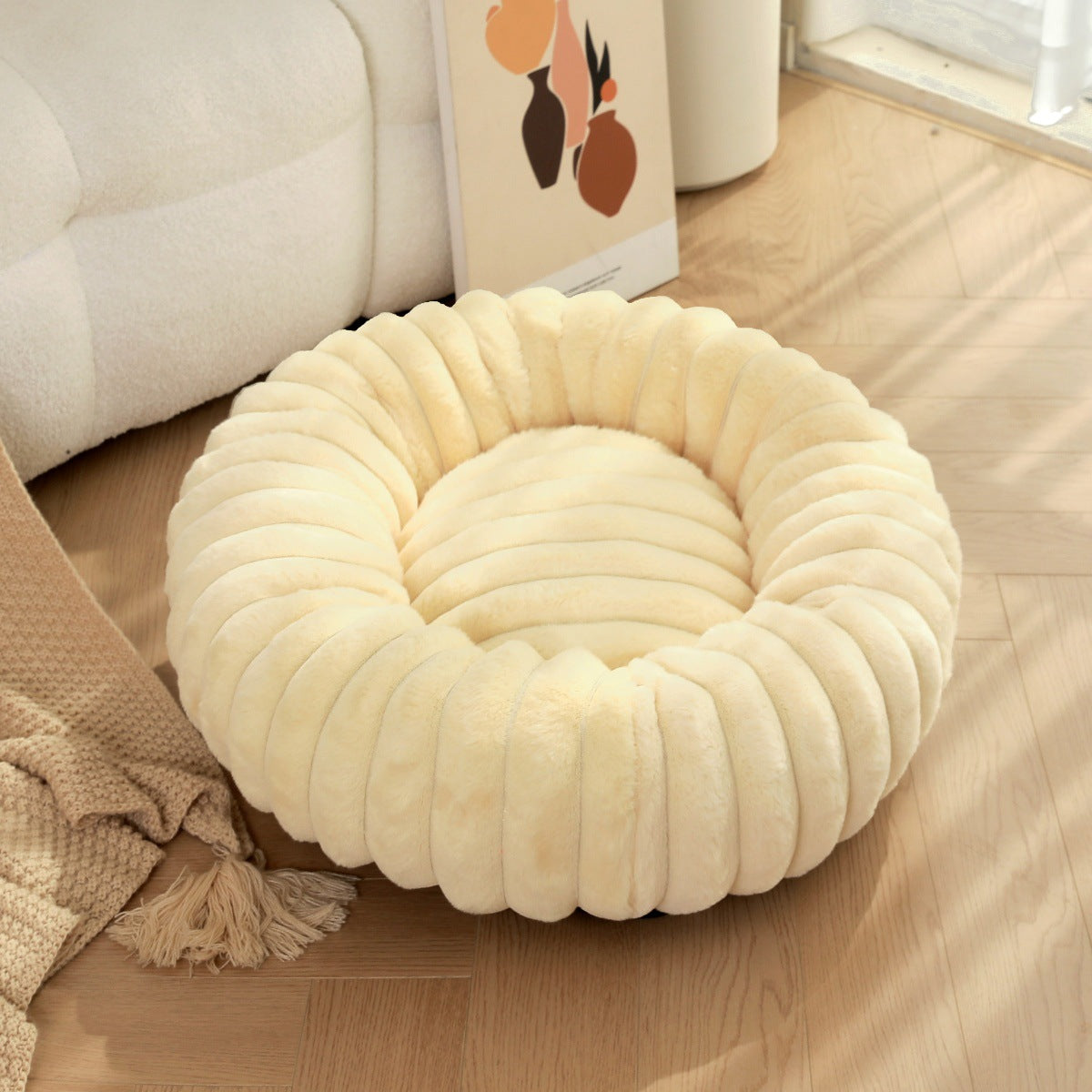 Pet Plush Round Warm Winter Sleeping Bed Mat