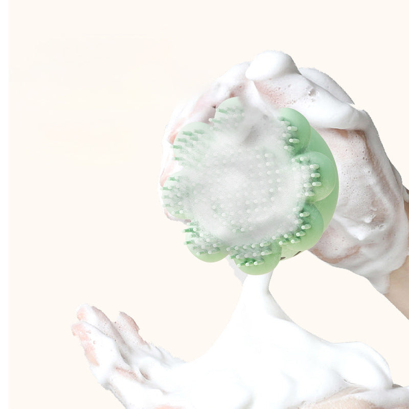 Silicone Pet Bath Massage Brush With Cleaning Comb