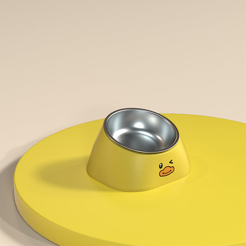 Stainless Steel Tilted Pet Feeding Bowl Neck Support Durable