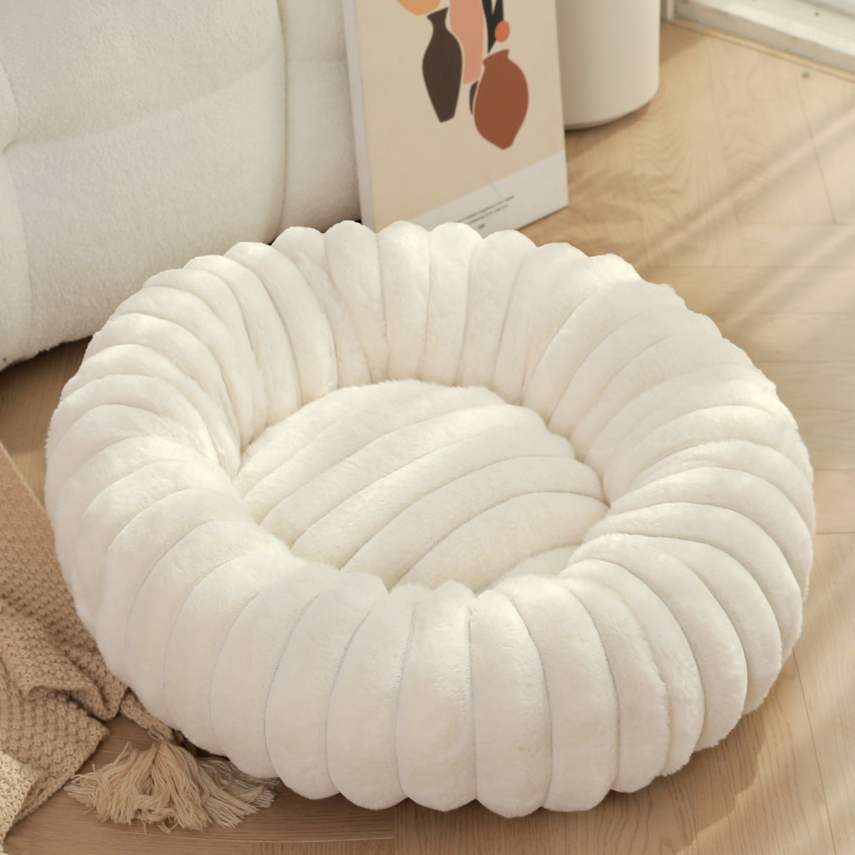 Pet Plush Round Warm Winter Sleeping Bed Mat