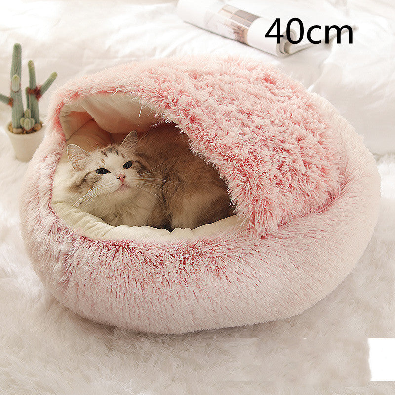 Pet Round Plush Winter Bed House Soft Warm Sleeping Bed