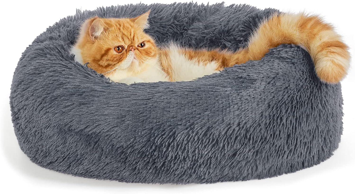 Indoor Non Slip Fluffy Plush Round Pet Bed