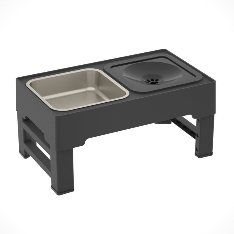 Adjustable Height Pet Double Bowl Feeding Stand