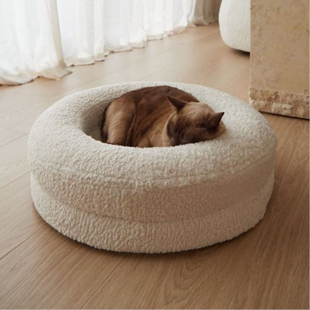 Solid Color Leisure Round Pet Nest Bed