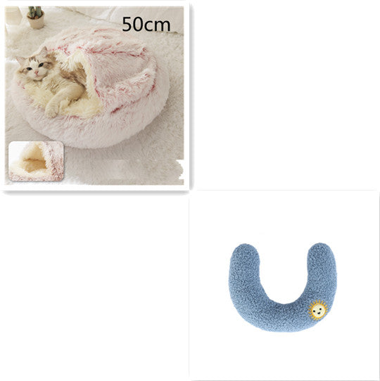 Pet Round Plush Winter Bed House Soft Warm Sleeping Bed