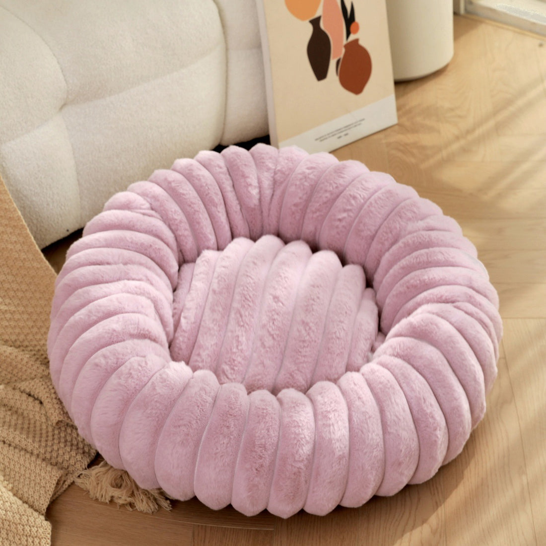 Pet Plush Round Warm Winter Sleeping Bed Mat
