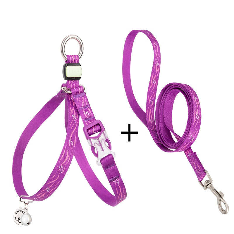 Bell Chest Strap Pet Harness Vest With Leash