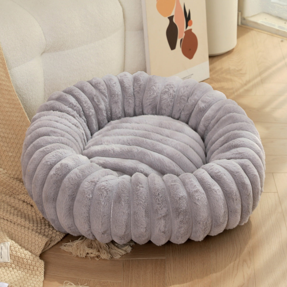 Pet Plush Round Warm Winter Sleeping Bed Mat