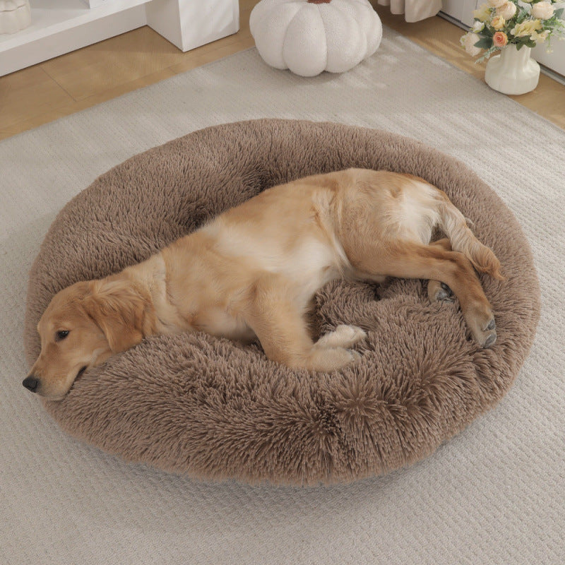Plush Warm Round Pet Sleep Mat Bed