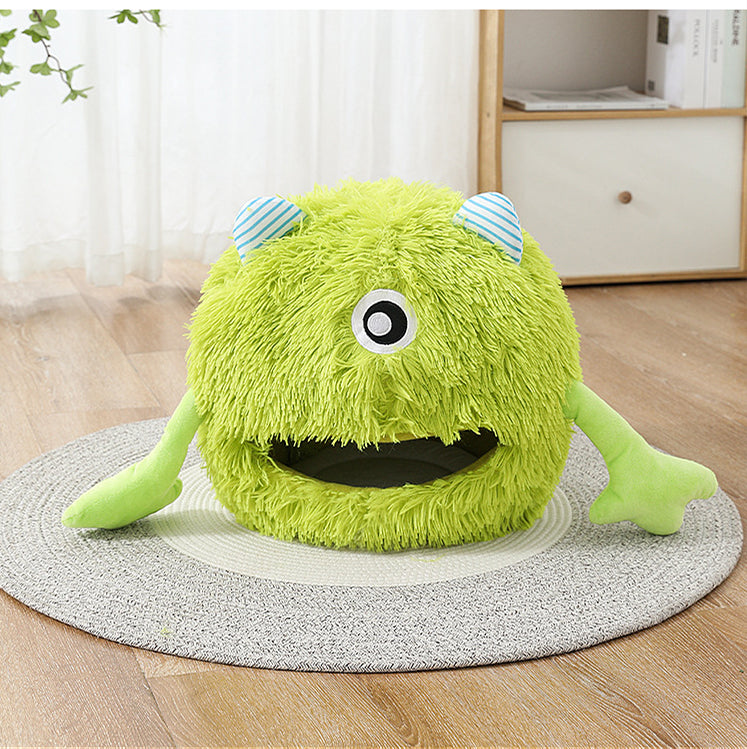 Pet Fluffy Round Calming Plush Self-Warming Bed