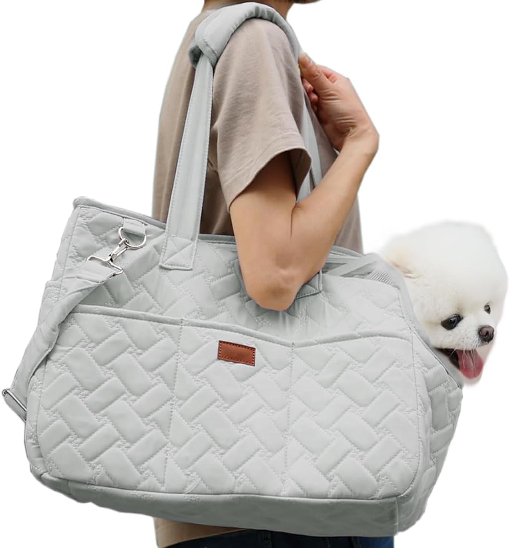 Breathable Mesh Pet Carrier Handbag With Soft Cushion And Pockets