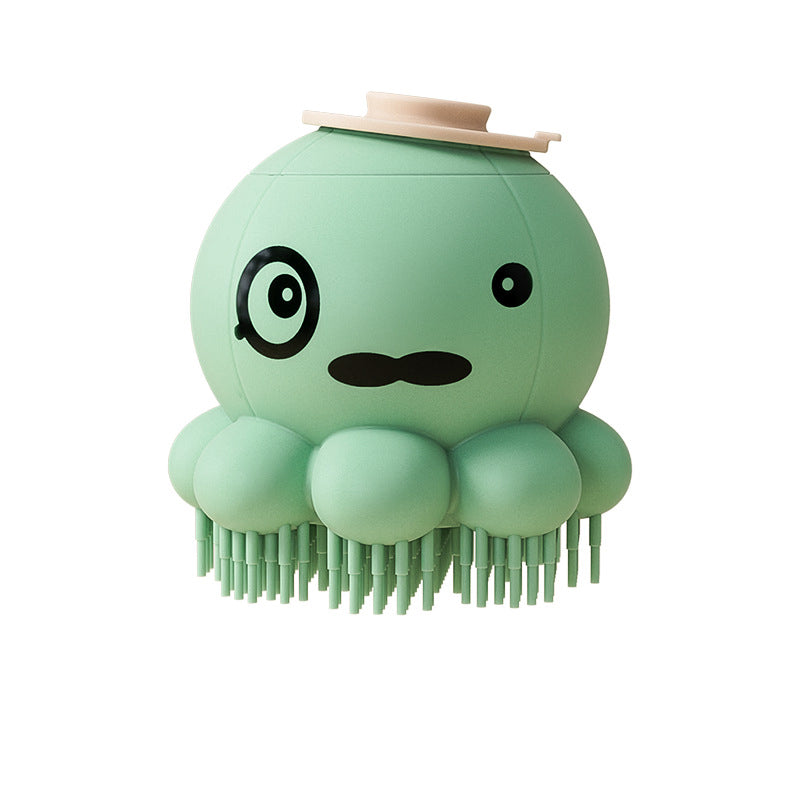 Silicone Pet Bath Massage Brush With Cleaning Comb