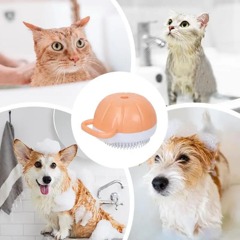 Pet Silicone Bath Massage Shampoo Dispenser Brush Tool