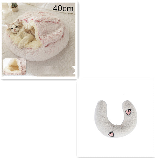 Pet Round Plush Winter Bed House Soft Warm Sleeping Bed