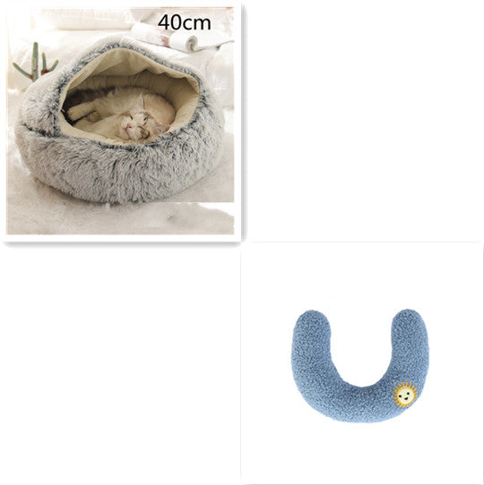 Pet Round Plush Winter Bed House Soft Warm Sleeping Bed