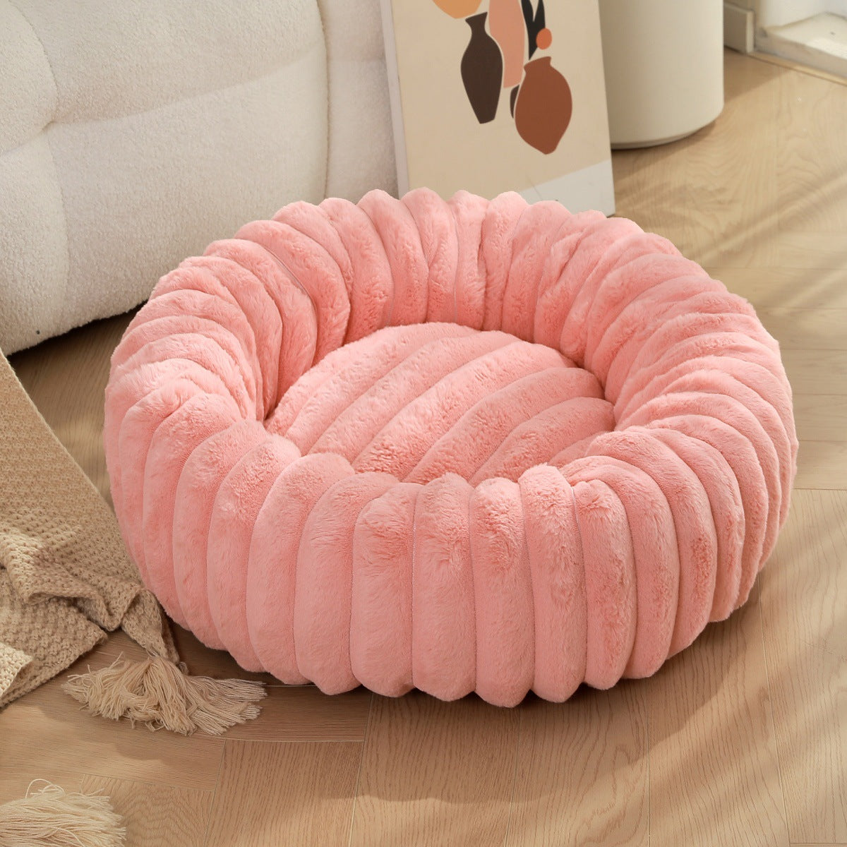 Pet Plush Round Warm Winter Sleeping Bed Mat