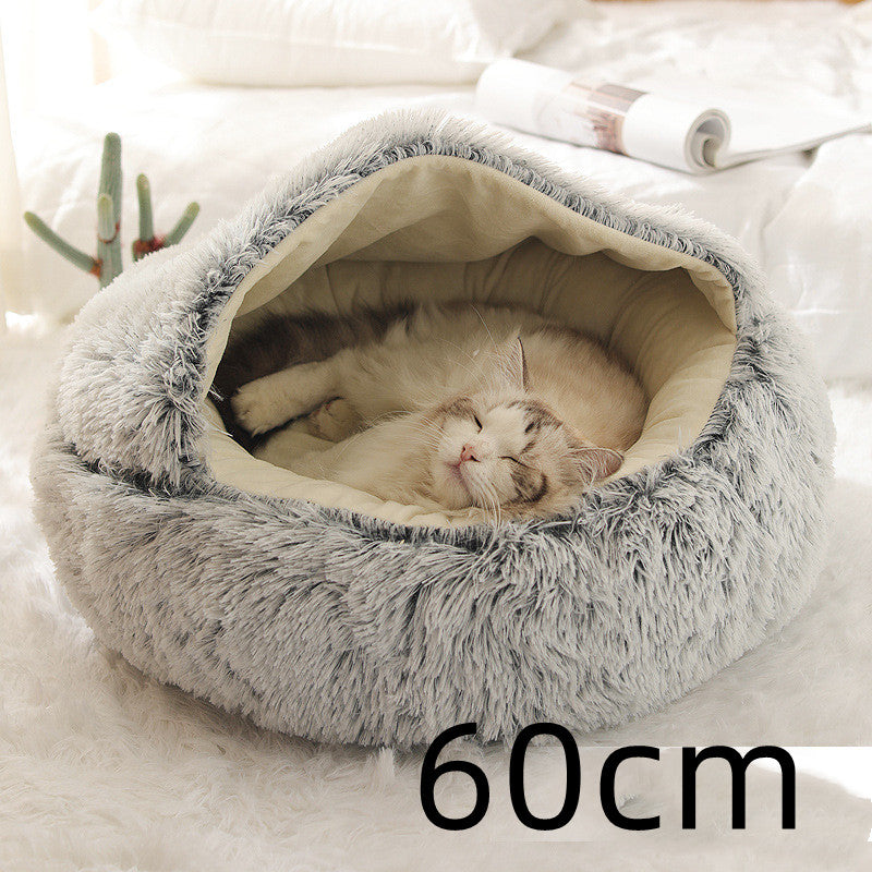 Pet Round Plush Winter Bed House Soft Warm Sleeping Bed