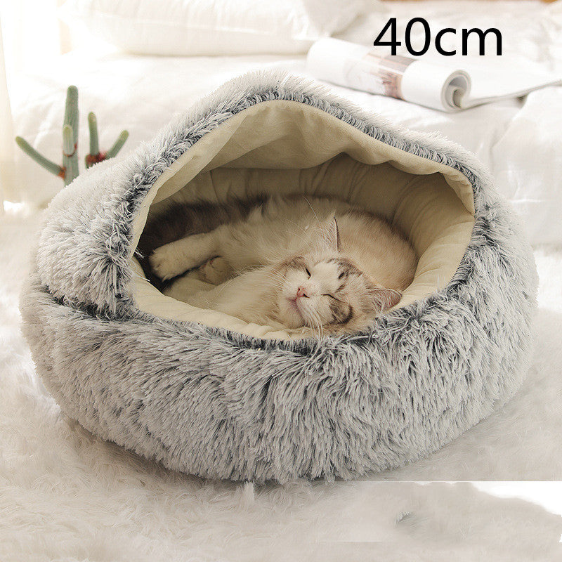 Pet Round Plush Winter Bed House Soft Warm Sleeping Bed