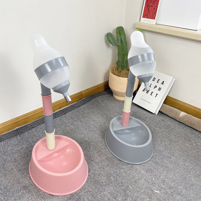 Automatic Pet Water Dispenser With Adjustable Height Feeder Bowl