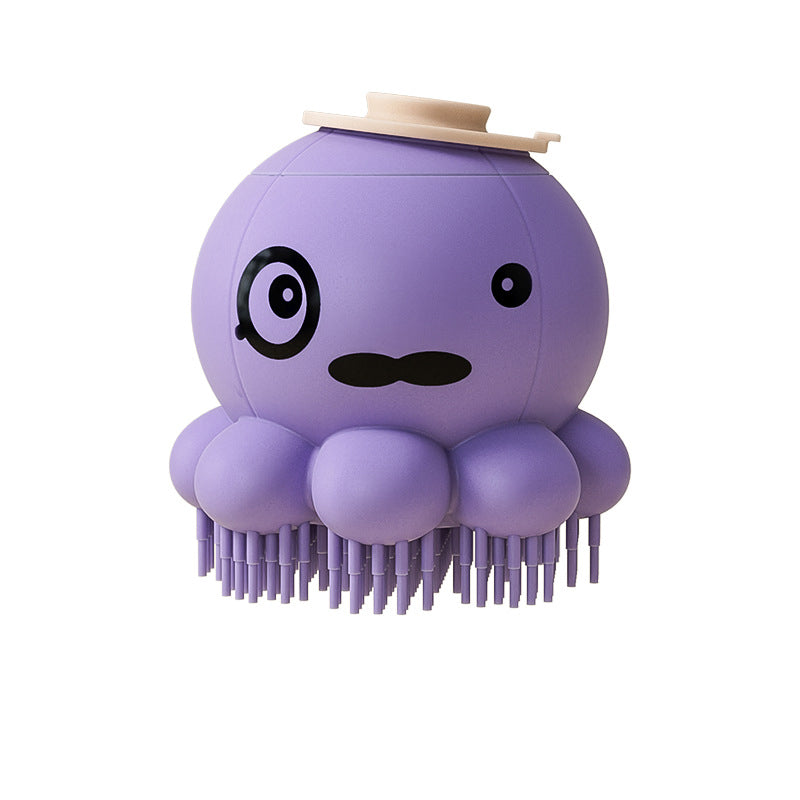 Silicone Pet Bath Massage Brush With Cleaning Comb