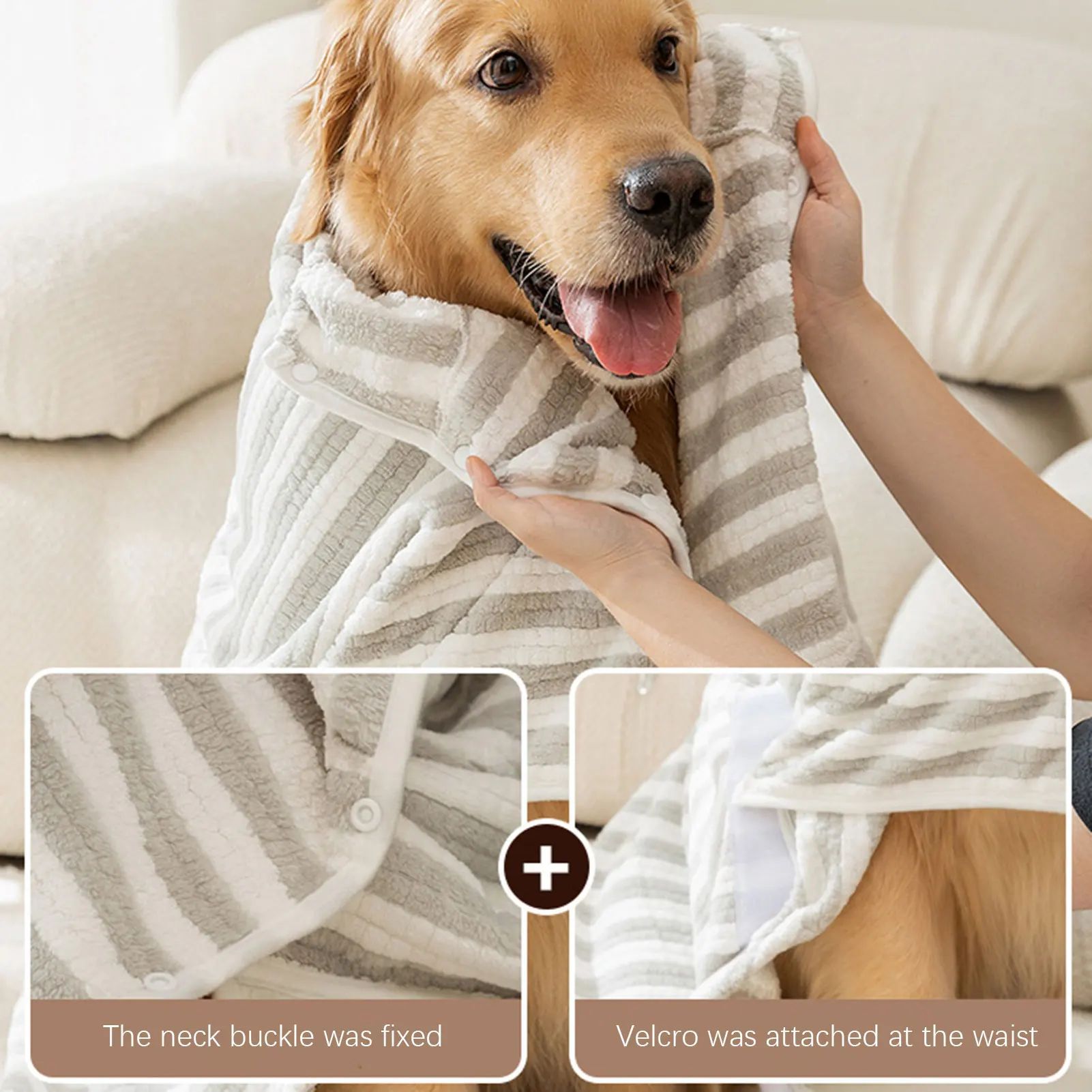 Ultra Absorbent Pet Bath Towel Quick Drying Bathrobe
