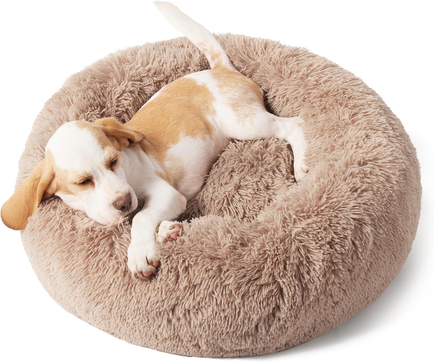 Indoor Non Slip Fluffy Plush Round Pet Bed