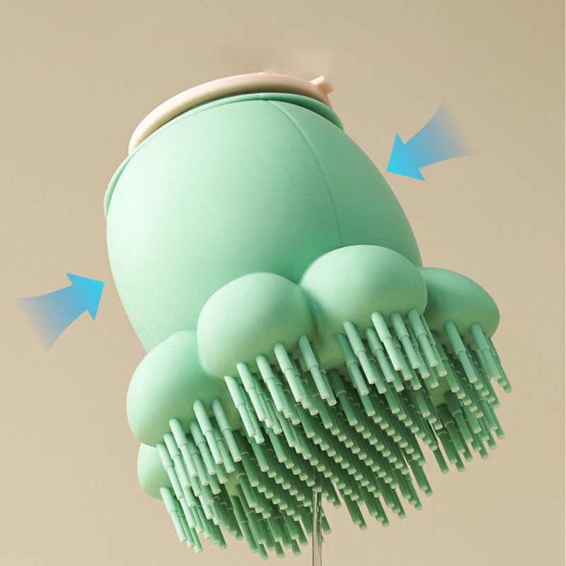 Silicone Pet Bath Massage Brush With Cleaning Comb
