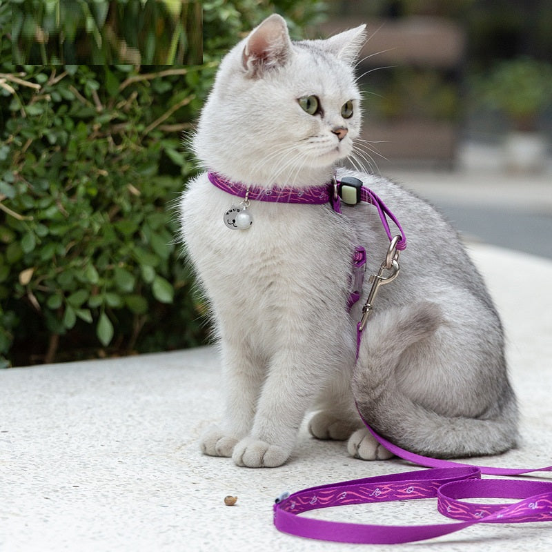 Bell Chest Strap Pet Harness Vest With Leash
