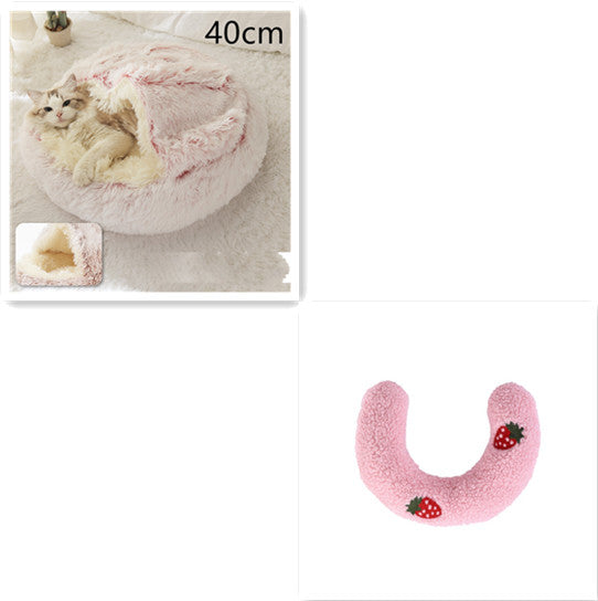 Pet Round Plush Winter Bed House Soft Warm Sleeping Bed